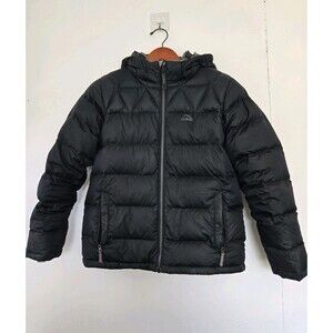 LL Bean Coat Boys Size 14-16 Black Jacket Down-Lined Puffer Snow Ski